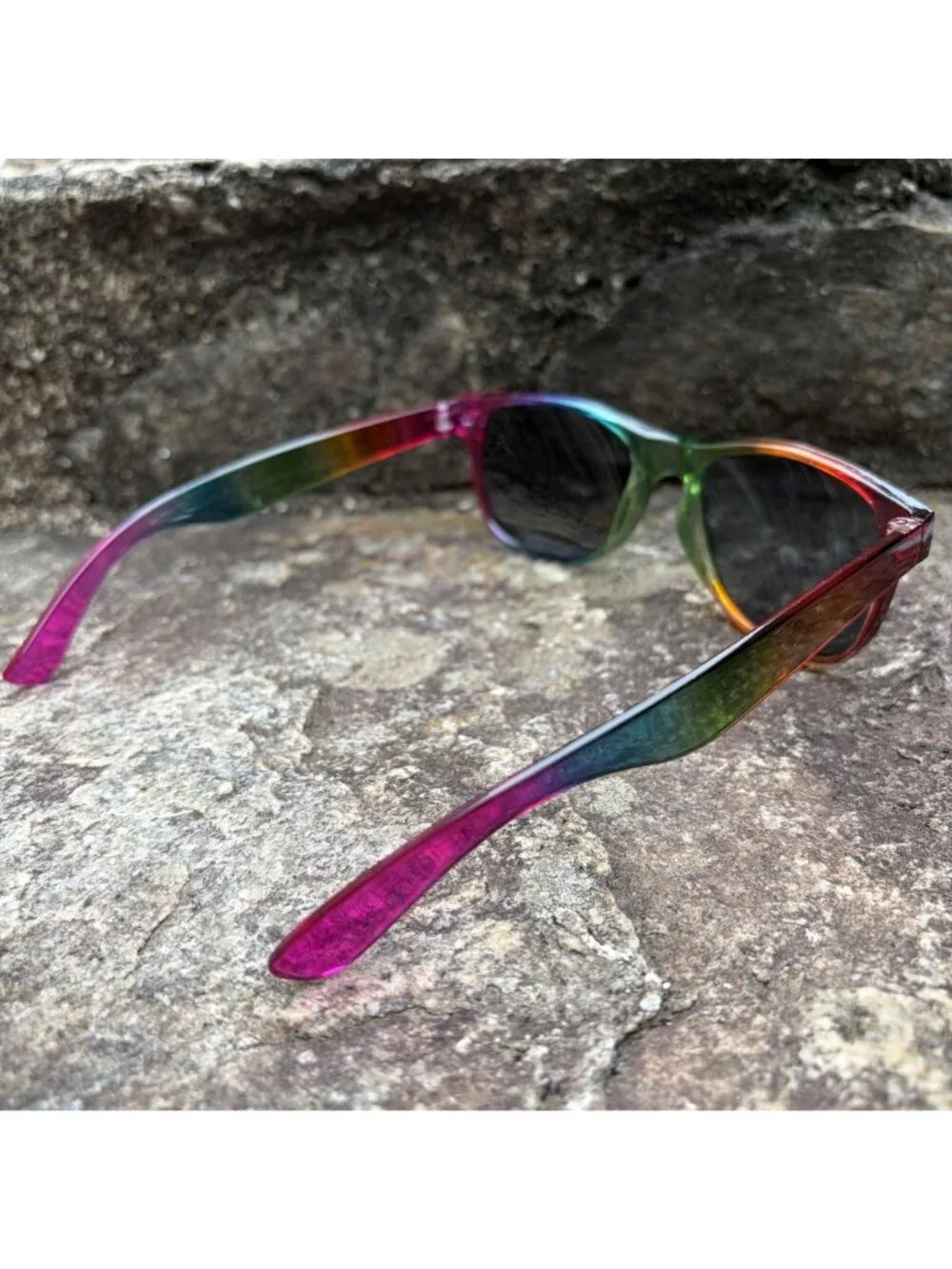 Rainbow Sunglasses Translucent Pride Gradient Ombre Frame Festival Eyewear Party